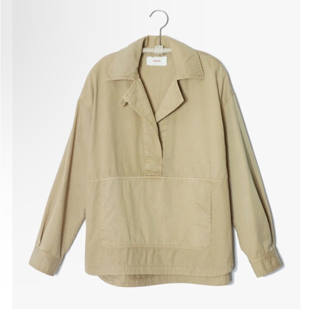 NWT Xirena Grayson Popover Top in Lite Khaki Oversized XS $398 - Picture 3 of 7
